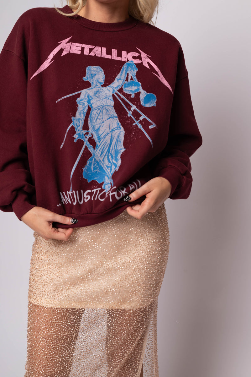 Metallica Justice For All Oversized Crew Sweatshirt