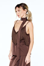 Enza Fringed Satin Cami Top