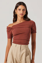 Saylah Off Shoulder Twist Top by ASTR the Label in a soft neutral tone with knot detail