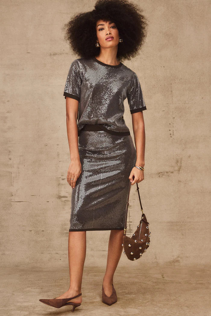 SPARKLE SEQUIN PENCIL SKIRT