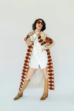 Sgt. Pepper Captain Leroy Brown long duster open over white dress, full model view