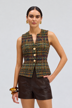 ALLISON New York Tweed Oliver Vest in BANDIT, model view