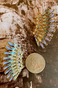slate blue wing earrings