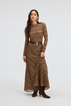 ALLISON New York Noelle long-sleeve zigzag top styled with maxi skirt