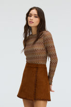 ALLISON New York Noelle Top in Chestnut Multi, front model view