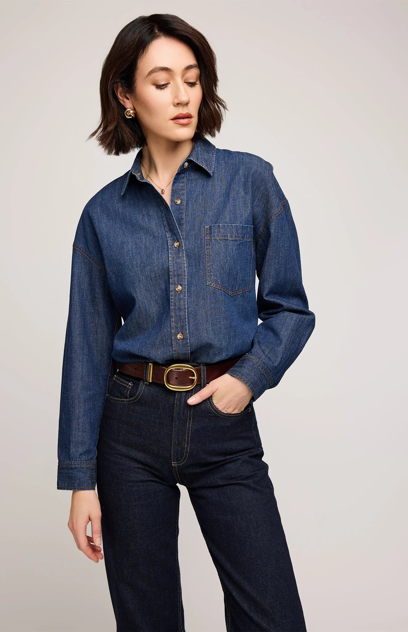 Whitney Denim Button-Down Shirt