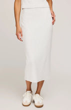 Front view of Gentle Fawn Catalina Ribbed Midi Skirt, knit pull-on style
