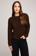 Front view of Gentle Fawn Cornelia Sweater in espresso, crewneck knit style