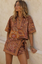 botanical print top entro clothing