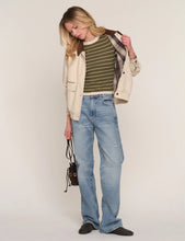 Light neutral Halli Jacket styled over a striped top