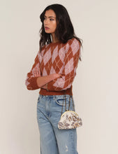 Pink and brown argyle Sweeney Sweater