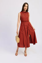 Megumi Dress by En Saison featuring a button-down front and belted waist