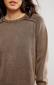 Soft knit sweater with ribbed trim and laid-back fit free people