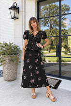 Liyana Embroidered Tie-Front Peplum Top