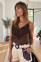 Enza Fringed Satin Cami Top