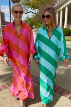 Coco Caftan - Green Stripe