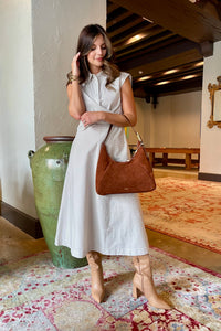 Lorena Stripe Shirt Collar Midi Dress