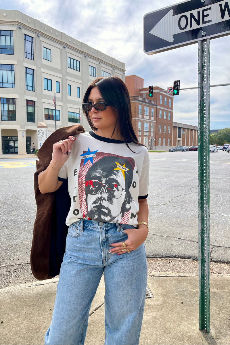 Elton John 1973 Pop Art Oversized Ringer Tee