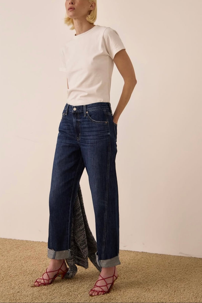 Kacey Mid Rise Cuffed Boyfriend Jean