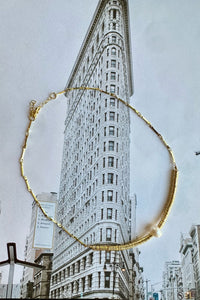 Gold Disk Pearl Necklace