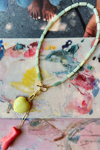 Magnesite Cube Bead Charm Necklace