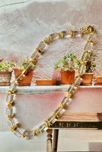Quartz Barrel Bead and Gold Necklace 