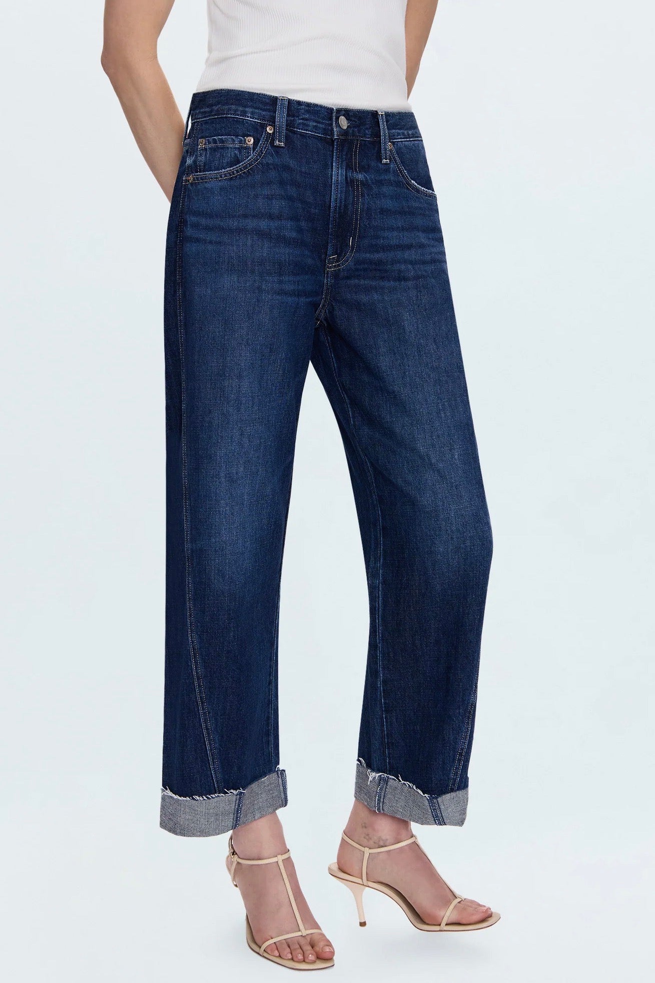 Kacey Mid Rise Cuffed Boyfriend Jean