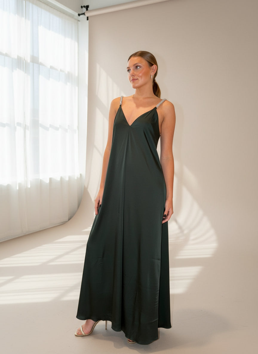 trapeze maxi dress boohoo Women's Lace Trim Halterneck Trapeze Maxi Dress in Black | Size: 4