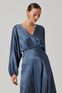 satin wrap dress astr the label