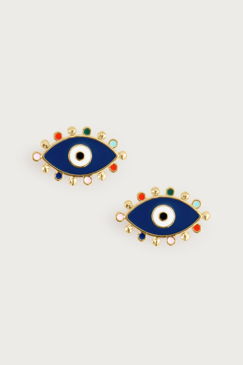 Anabel Aram Milos Evie Eye Stud Earrings – protective evil eye symbolic studs