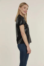 back zipper closure short sleeve top