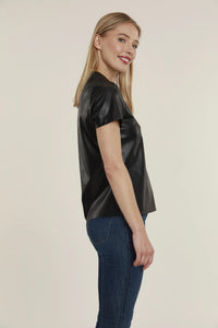 back zipper closure short sleeve top
