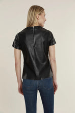 short sleeve black leather top dolce cabo