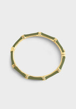 Bamboo Enameled Hinged Bangle