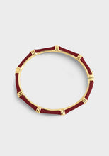 Anabel Aram Bamboo Hinged Bangle – gold enamel bracelet