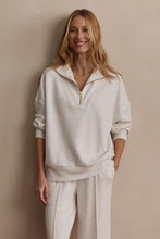 Hawley Half Zip Sweat, Ivory Marl
