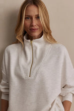 Hawley Half Zip Sweat, Ivory Marl