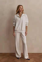 Hawley Half Zip Sweat, Ivory Marl