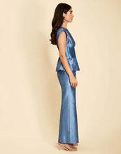 Quinn Pintuck Peplum Top, Lapis Blue