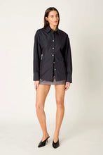 Serrano Shirt, Navy Pinstripe, Oversized Button-Down