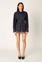 Serrano Shirt, Navy Pinstripe, Oversized Button-Down