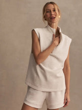 Magnolia 2.0 Half Zip Tank, Ivory Marl
