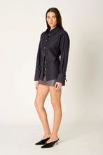 Serrano Shirt, Navy Pinstripe, Oversized Button-Down