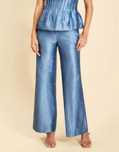 Taylor Full Length Wide-Leg Pant, Lapis Blue