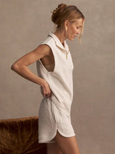 Magnolia 2.0 Half Zip Tank, Ivory Marl