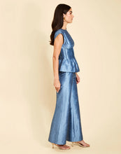 Taylor Full Length Wide-Leg Pant, Lapis Blue