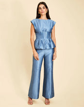 Taylor Full Length Wide-Leg Pant, Lapis Blue