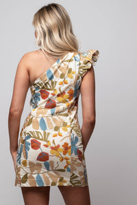 greylin mini dress with flower detail