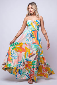 abstract print maxi dress