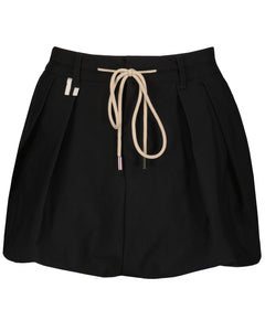 Casual drawstring skirt with flirty volume and utilitarian details